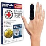 Doctor Developed Finger Splint & Handbook - Trigger Finger, Arthritis, RSI - Fits Ring, Index, Pinky & Middle - 2 sizes (Black, L/XL)