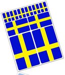 Biomar Labs® 10 x Vinyl Stickers Set Decals Swedish National Sweden Flag Car Motorcycle Helmet D 25