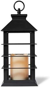 A Cheerful Giver Flickering Flameless Candles with Remote - LED Battery Candles for Indoor/Outdoor Use - Wedding Decorations and Table Decor - 5.5" W x 13.5" H x 1.5" L - Black