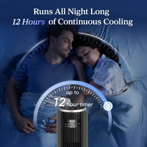 Levoit 36" Silent Bladeless Tower Fan – 23dB, 12H Timer, 90° Oscillation, Dark Gray