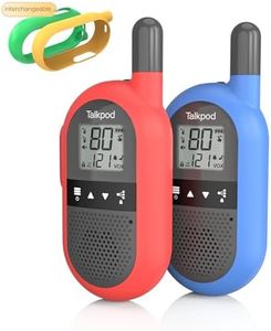 Talkpod Rechargeable UHF CB Handheld Radios Walkie Talkies Twin Pack, 80 Channels, Backlit LCD Screen, VOX Hands Free (Red+Blue)