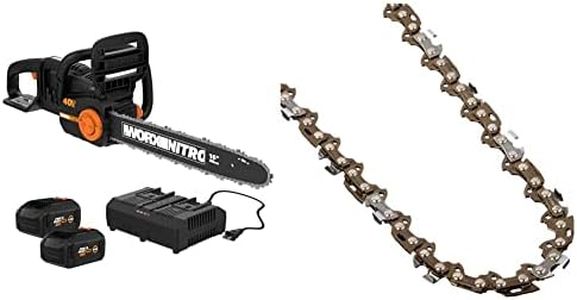 Worx Nitro 40V 16" Cordless Chainsaw Power Share PRO with Brushless Motor - WG385 (Batteries & Charger Included) & WORX WA0157 16" Replacement Chain for WG303 & WG303.1 Electric Chainsaws