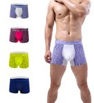 YuKaiChen Men's Pouch Underwear Trunks Performance Bulge Enhancing Boxer Briefs Short-leg, 4-pack(n1168)02, M