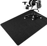 FESHORY Office Chair Carpet Mat for Wooden Hard Floor & Ceramic Tile (Folded Package), Large Carpet Protector Floor Mat for Gaming Rolling Chair Desk Office Home (Black, 90x120cm)