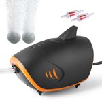 HITOP Powerful Aquarium Air Pump, Dual Outlets Aquarium air pump, Adjustable Oxygen Aerator with accessories, for 60-600L Fish Tank