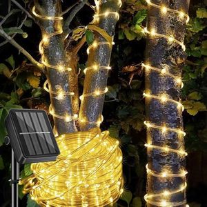 Solar Rope Light Waterproof IP65 39FT 100LEDs Outdoor LED ‎Solar Outdoor Lights for Party Garden Yard Home Wedding Christmas Halloween Holiday Tree Decoration Lighting