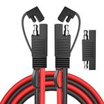 Cleqee SAE to SAE Extension Cable 10AWG 20ft/6m Quick Disconnect Wire Harness SAE Connector with SAE to SAE Polarity Reverse Adapter for Automotive, Solar Panel SAE Plug, Motorcycle, Cars, Tractor