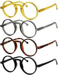 Eyekepper 4 pack Oversized Round Reading Glasses for Women Men Retro Readers+1.25