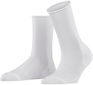 FALKE Women's Active Breeze Socks, Breathable, Cooling, Sustainable Lyocell, Crew, Sweat Wicking, Coolmax Clothing, White (White 2000), 8-10.5, 1 Pair