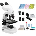 SVBONY SV605 Compound Binocular Microscope 80X-1600X,Two-Layer Mechanical Stage Microscope, Microscope for Adults Teens Students, Microscopes with Science Kits, Dual LED Illumination