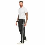 Mens Striped Track Suit Bottom Casual Elasticated Waist Tracksuit Bottoms Silky Joggers Jogging Jog Trousers Leisure Gym Sports Yoga Open Hem Pull On Pants Plus Big King Sizes(Stripe Black, XL)