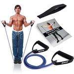 Resistance Band with Handles | Free Resistance Band Door Anchor & Exercise Guide | Resistance Tubes for Women or Men (#3 Heavy)