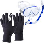 Dizokizo 3mm Neoprene Water Gloves Single-Pane Snorkel Goggles