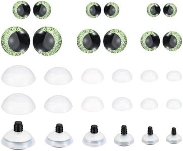 Patikil 14-30mm Flash Safety Eyes, 56 Pcs Realistic Colorful Crocheting Safety Eyes for Decor, Crochet Accessories, Dolls Craft, Grass Green