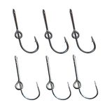 6 PCS Fish Hook Hat Clip Hat Fishing Hook Hat Pin for Men Fishing Hat Hook Tie Clasp Fishing Hooks Hat Pins, Black & Silver