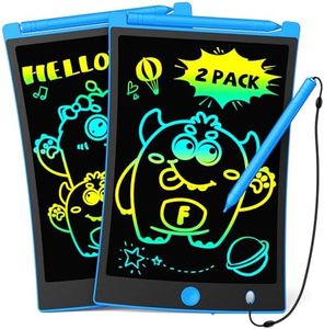 TEKFUN 2 Pack LCD Writing Tablet with Stylus, 8.5in Erasable Doodle Board Mess Free Drawing Pad for Kids, Car Trip Educational Toys Birthday Christmas Gift for 3 4 5 6 7 Girls Boys (2*Blue)