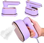 Mini Clothes Travel Steam Iron: Handheld Portable Fabric Clothes Steam Iron Small Handheld Clothes Electric Steam Iron for Dress Shirts Travel, Home College Dormitory Travel Essentials (Purple)