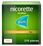 Nicorette Fruitfusion Gum 2mg Pieces 210 New-Stop Smoking AID