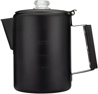 COLETTI Black Bozeman Percolator Coffee Pot — Camping Coffee Pot, Coffee Percolator – America’s Sleekest Percolator – Pure Stainless Steel, NO Aluminum or Plastic (9 Cup)