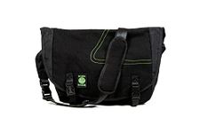 DIME BAGS Voyage Messenger Over the Shoulder Hemp Bag with Padded Pouch for Laptop Computer, Black