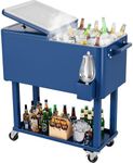 YITAHOME 80 Quart Patio Cooler Cart with Ice Scoop, Portable Rolling Beverage Cart for Outdoor Drink, Stand Up Rolling Ice Chest for Pool Deck Party BBQ Cookouts