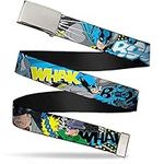 Buckle-Down Men's Web Belt Dc Comics Batman 1.5", Multicolor, Wide/Fits up to 42" Pant Size