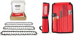 Oregon 3-Pack Chainsaw Chain for 14-Inch (35 cm) Bar(91P052X3) & Universal Chainsaw Field Sharpening Kit - Includes 5/32-Inch (4 mm), 3/16-Inch (4.8 mm), and 7/32-Inch (5.5 mm) (617067)