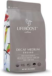 Lifeboost Coffee Medium Roast Swiss Water Decaf Coffee Ground - Low Acid Single Origin USDA Decaf Organic Coffee - Non-GMO Coffee Third Party Tested For Mycotoxins & Pesticides - 12 Ounces