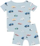 KYTE BABY, Short Sleeve Toddler Pajama Set, 97% Rayon made from Bamboo, 3% Spandex (8, Construction)