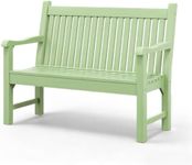 Psilvam Garden Bench, 2-Person Poly Lumber Patio Bench, All-Weather Outdoor Bench That Never Rot, Memorial Bench, Suit for Garden, Porch and Park (Green)