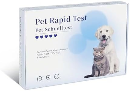 PawsXfun Dog Healthy CPV Test Kit - Accurate & Quick 5-Pieces Home Detection in Feces/Vomit in 5-10 Minutes! Easy to Use Non-Invasive Early Diagnosis Tool Suitable for All Breeds & Ages