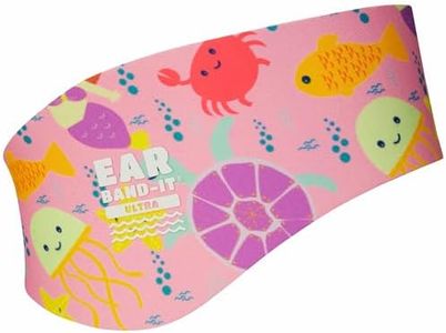 Earvolution Ear Band-It Ultra Premium Swimming Headband - Invented by Ear, Nose, and Throat Physician - Anti-Slip Neoprene Keeps Water Out, Holds Earplugs in - Large Sea Life Swim Headband