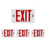 TANLUX Red Exit Sign, LED Emergency Exit Light with Battery Backup, UL Listed, AC 120/277V, Exit Signs with Emergency Lights, Commercial Emergency Lights for Business - 4 Pack
