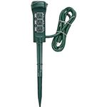 Woods 13547 6-Outlet Power Stake Timer w/ Light Sensor & 6-Foot Cord, Green