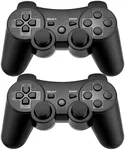 Ceozon PS3 Controller Wireless 2 Pack Gamepad Compatible for PS3 Remote Joystick with Charging Cables Black and Black