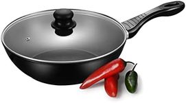 Wok Stir Fry Pan with Glass Lid 28C