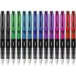 Zebra Fuente - Disposable Fountain Pen - Black, Green, Light Blue, Blue, Violet, Pink & Red Ink - 2 of Each - Pack of 14