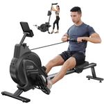 YOLEO Magnetic Rowing Machine, Indoor Rower with Magnetic Braking System, 16 Resistance Levels, Double Super Aluminium Slider (Model-Grey)