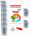 CRUISE RUNNERS Brand Ship Kit Flask 8 Pack Sneak Alcohol Runner Rum Liquor Smuggle Booze Gift (6x32 oz. + 2x8oz.)