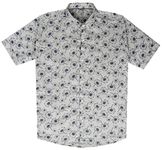 CAY Cotton Floral Printed Casual Half Sleeves Regular Fit Shirts for Boy's (14-15 Years, Cream)