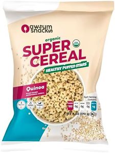Awsum Snacks SUPERCEREAL 6oz - Certified USDA Organic, Vegan, Gluten Free, Non GMO, Kosher & Grain, Dairy and Sugar Free Cereals - Diabetic Healthy Snack - Cereal Puffed Quinoa Plain