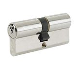 Yale P-ED4050-SNP Euro Double Cylinder, 3 Keys Supplied, Standard Security, Visi Packed, Suitable for All Door Types, 40:10:50 (100 mm), Nickel Finish