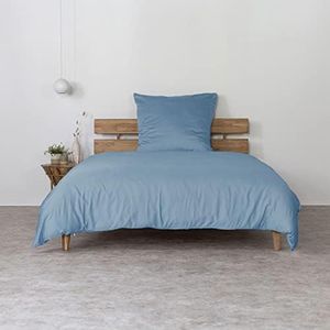 AGA.PIE Bambus Lyocell Bettwäsche-Set 135x200 + 80x80 cm - Blau, 100% Bio Oeko-Tex 100, für Allergiker, Antibakteriell, Ganzjahres-Bettwäsche, Atmungsaktiv, Geruchshemmend, Besonders sanft
