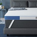 BedStory Memory Foam Mattress Topper Double, 4 Inch Cooling Gel Memory Foam Mattress Topper Full, Medium Firm Surmatelas Double Mousse Memoire, Bed Topper Pad for Back Pain with Removable Cover