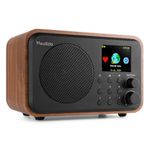 Audizio Vicenza Portable WiFi Internet Digital DAB Radio with Bluetooth - Rechargeable, Wood Design, Crystal-Clear Audio, Streaming, and 30+ Presets - Perfect for Home or Travel