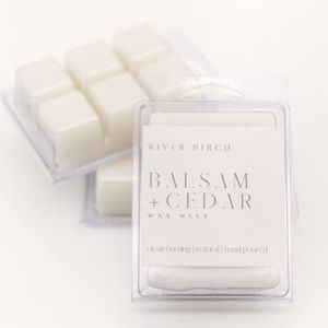 3 Pack Balsam + Cedar Scented Clean Natural Soy Wax Melts Tarts – Total 7.5 Oz. of Scented Wax Melts, Gift Pack, Holiday Scent, Made in USA River Birch Candles'
