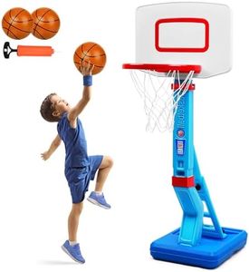 Toddler Basketball Hoop Height Adjustable Kids Basketball Hoop for Indoor Outdoor Play Portable Basketball Goal Poolside Basketball Hoop for Swimming Pool Basketball Toy for Kids Age 3 4 5 6 7 8