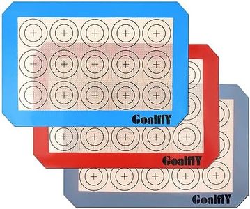 Goalfly Small Macaron Silicone Baking Mat, Set of 3 Quarter Sheet Baking Mats (30 x 20 cm), Non-Stick Silicone Baking Sheet for Macarons, Cookies, Pastry, Pizza
