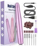 Electric Nail Files, Professional Nail Drill Machine, 20000RPM Adjustable Speed Manicure Pedicure Set with 6 Drill Bits, Low Vibration Low Noise Electric Nail Drill for Gel/Acrylic Nails for Beginner