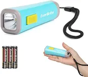 EverBrite Kids Flashlight, Mini LED Flashlight, Plastic Torch Use for Emergencies, Camping, Outdoor with Lanyard 3AAA Battery Included, Blue